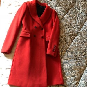 Red Zara Midi Coat
